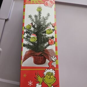 Grinch Holiday Tree Decor with Red and Green Accents